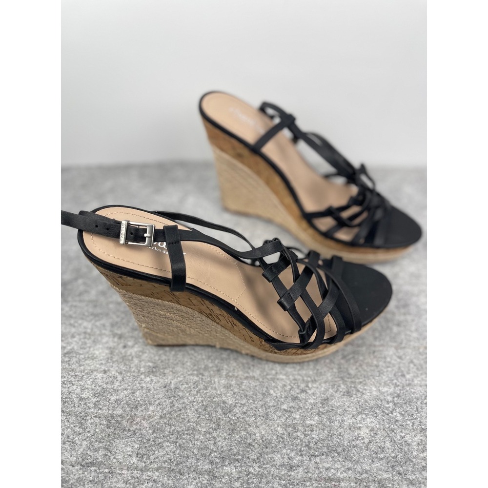 Charles by Charles David Espadrille wedge high heels, black, women's size 8.5 - Picture 7 of 14